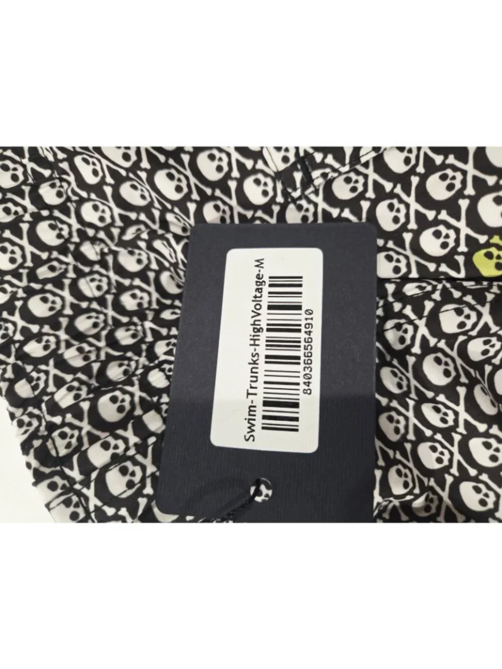 Collars and Co Skull Mens Medium Swim Stretch Waist Rivera Trunks Pocket Black